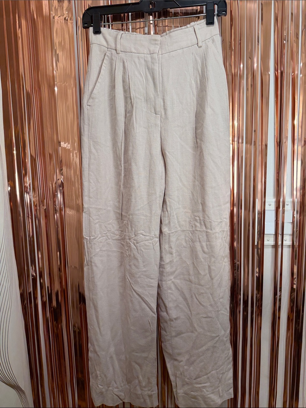 BCX Light Cream Wide-Leg High-Rise Trousers NEW Size 3 Juniors 1038D4T
